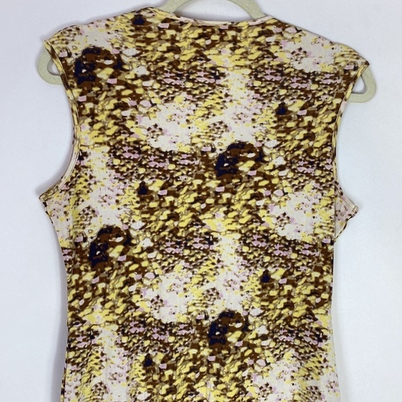 Equipment yellow abstract print sleeveless dress large - Picture 4 of 5